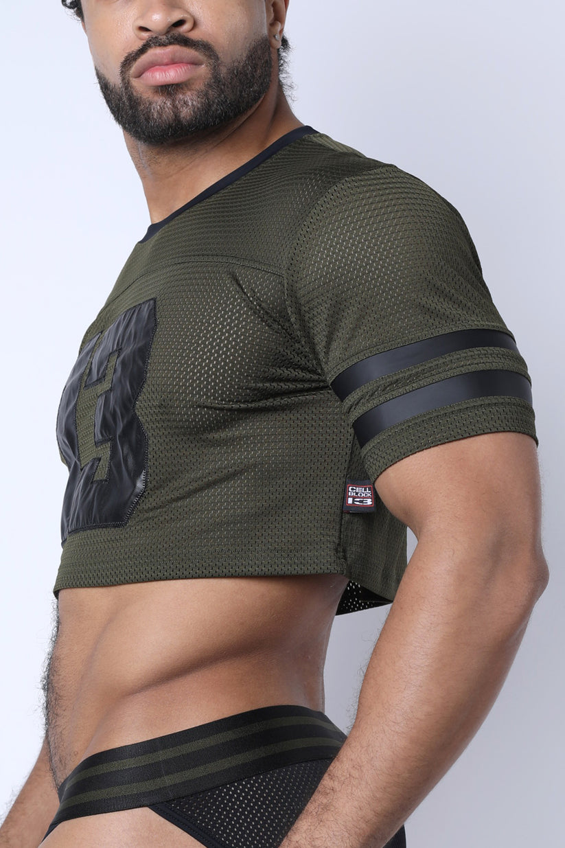 CELLBLOCK 13 - Linebacker Crop-Top - Armeegrün