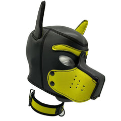 Neoprene Puppy Hood Set with Colar - Yellow