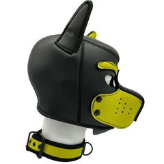 Neoprene Puppy Hood Set with Colar - Yellow