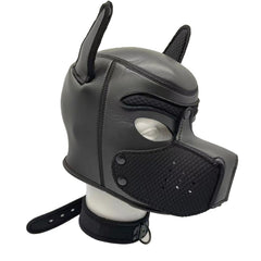 Neoprene Puppy Hood Set with Colar - Black