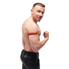 Mister B Leather Circuit Biceps Band - Red Yellow