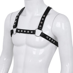 Chest Harness BDSM Clubwear PU Leather X Shape Back