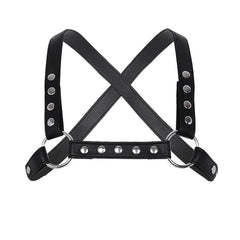 Chest Harness BDSM Clubwear PU Leather X Shape Back