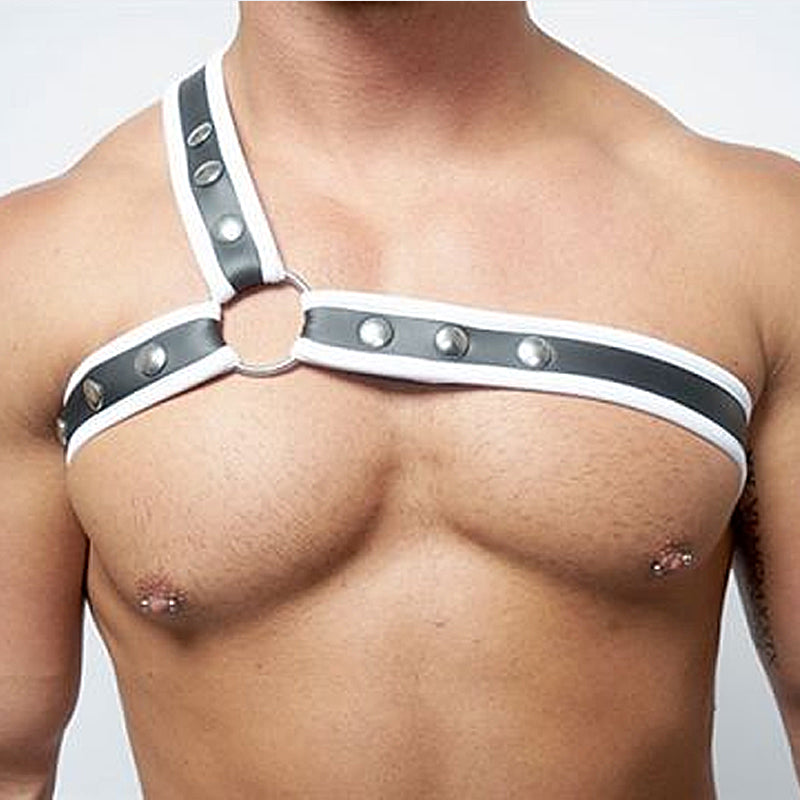 Mister B Neoprene Triangle Harness Black White