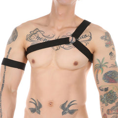 Party Club Brust Schulter Harness Schwarz