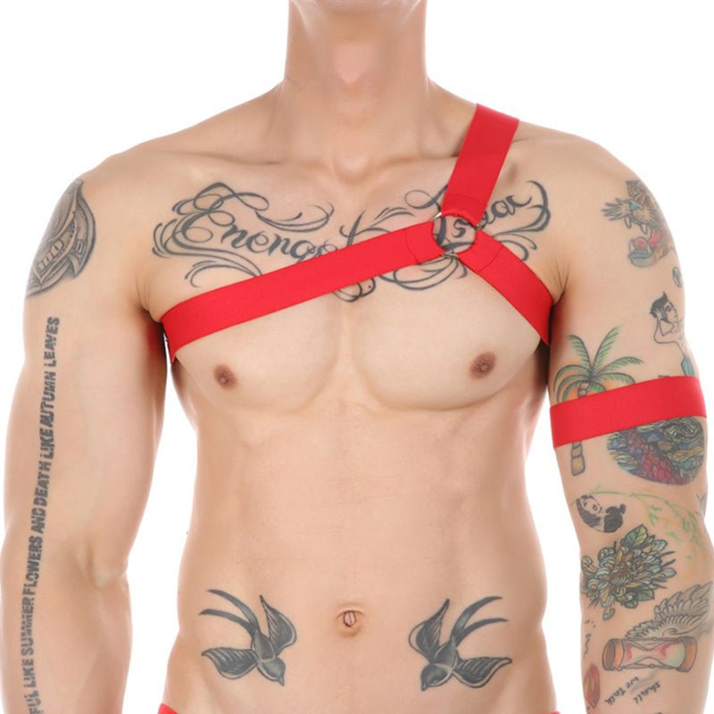 Party Club Chest Shoulder Harness Red