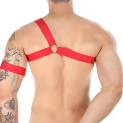 Party Club Chest Shoulder Harness Red