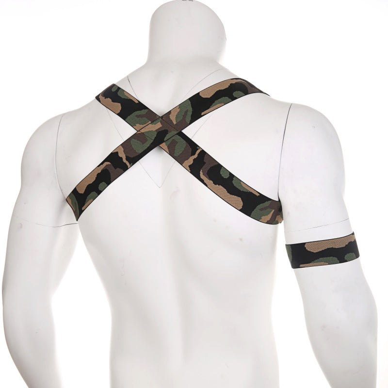 Klassisches Army / Military Party X-Rücken Harness Camo Grün