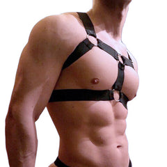 Club Harness T-Front Schwarz mit 4 Ringen