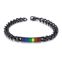 Pride Bracelet Black Stainless Steel Enamel Black