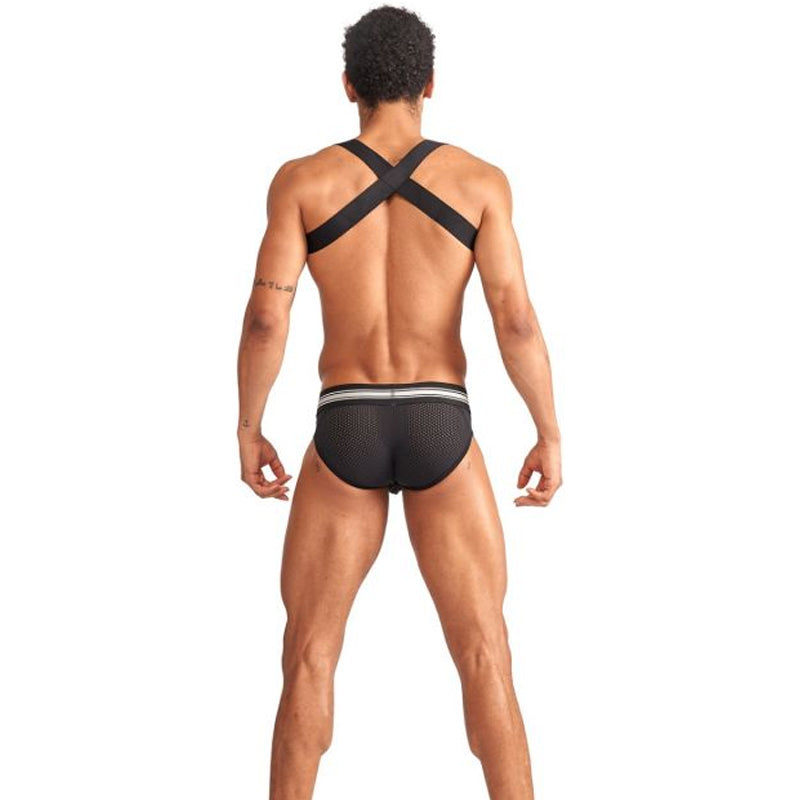 Mister B Urban Club Harness X-back Striped Grey