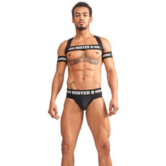 Mister B Urban Club Harness X-back Striped Grey