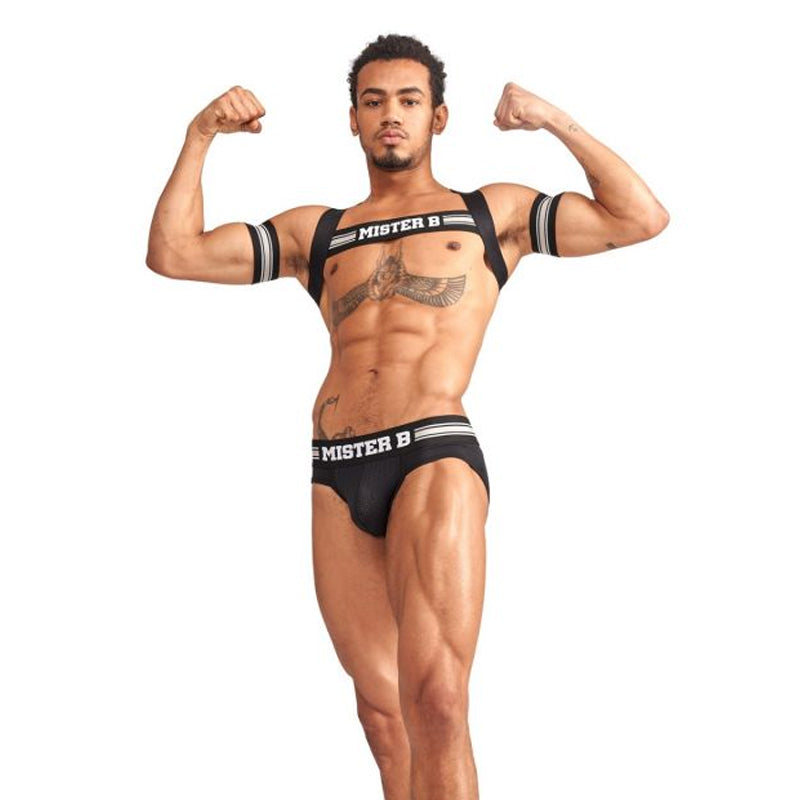 Mister B Urban Club Harness X-back Striped Grey