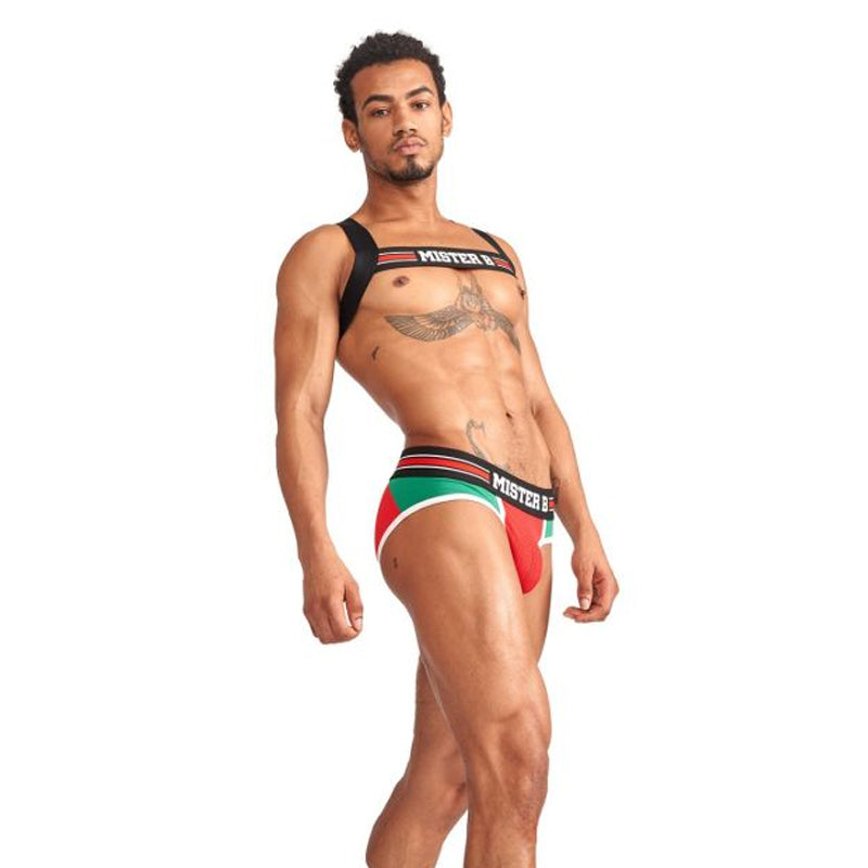 Mister B Urban Club Harness X-back Striped Red