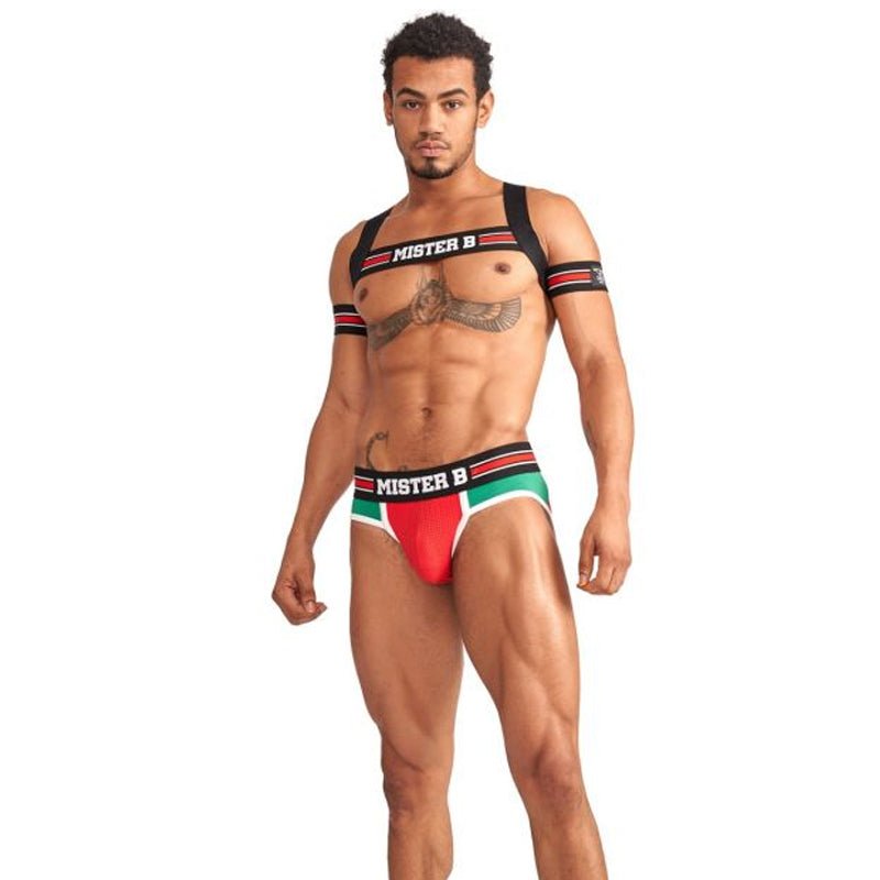 Mister B Urban Club Harness X-back Striped Red