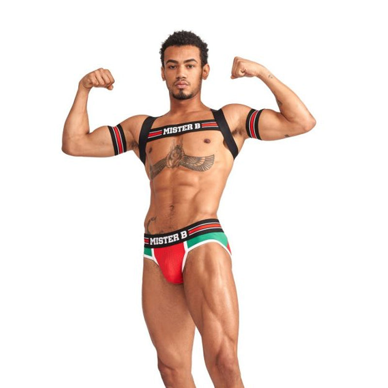 Mister B Urban Club Harness X-back Striped Red