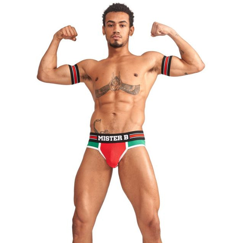 Mister B Urban Club Biceps Bands Striped Red