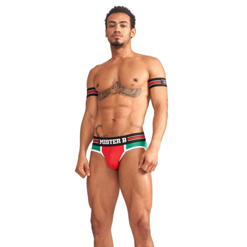 Mister B Urban Club Biceps Bands Striped Red