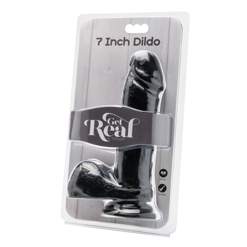 ToyJoy Dildo 7 Inch With Balls Black (18 cm)