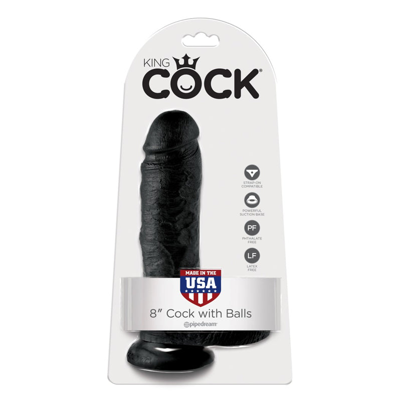 Pipedream King Cock 8" Polla con Bolas Negro (20 cm)