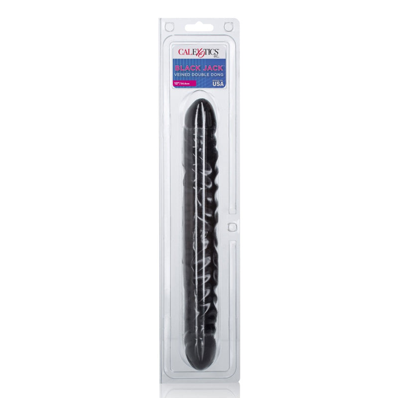 CalExotics Veined Double Dong Black 12" (31 cm)