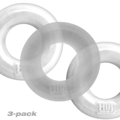 Hünkyjunk HUJ3 Cockring 3er-Pack - Weißes Eis+Klar