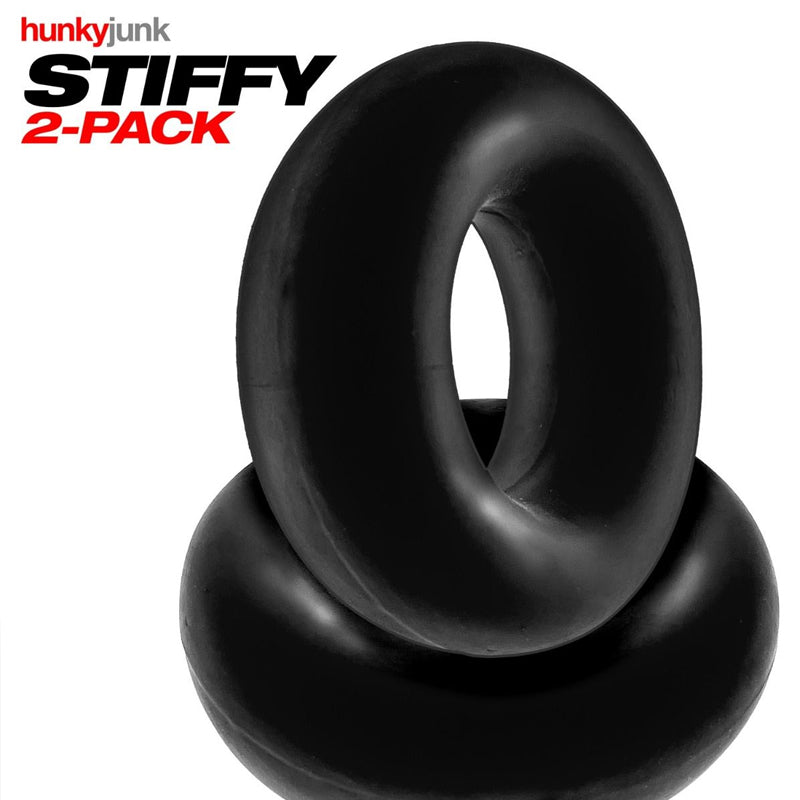 Oxballs STIFFY 2-pack Bulge Cockrings - Tar Ice