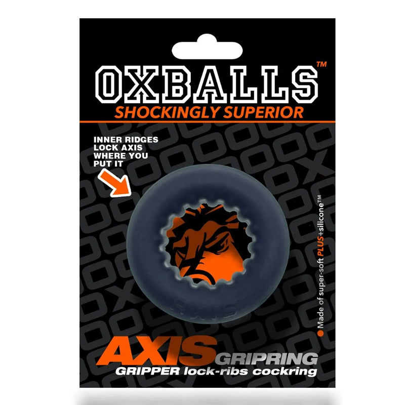 Oxballs AXIS Ribbed Griphold Cockring - Black Ice