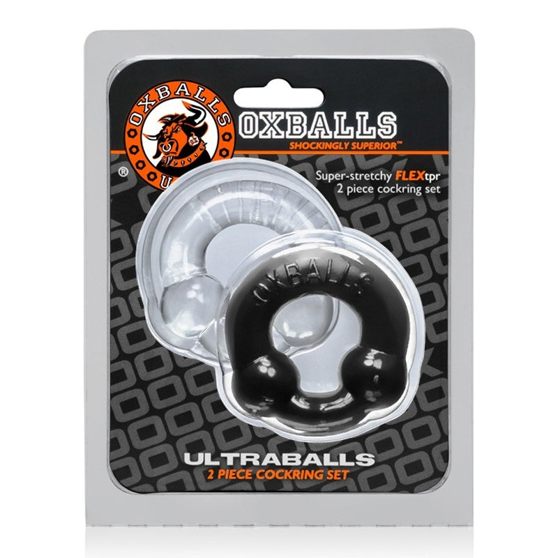 Oxballs Ultraballs Penisring 2er-Pack Schwarz + Klar