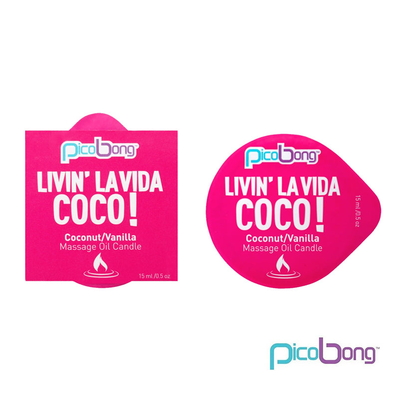 Vela de aceite de masaje PicoBong coco y vainilla