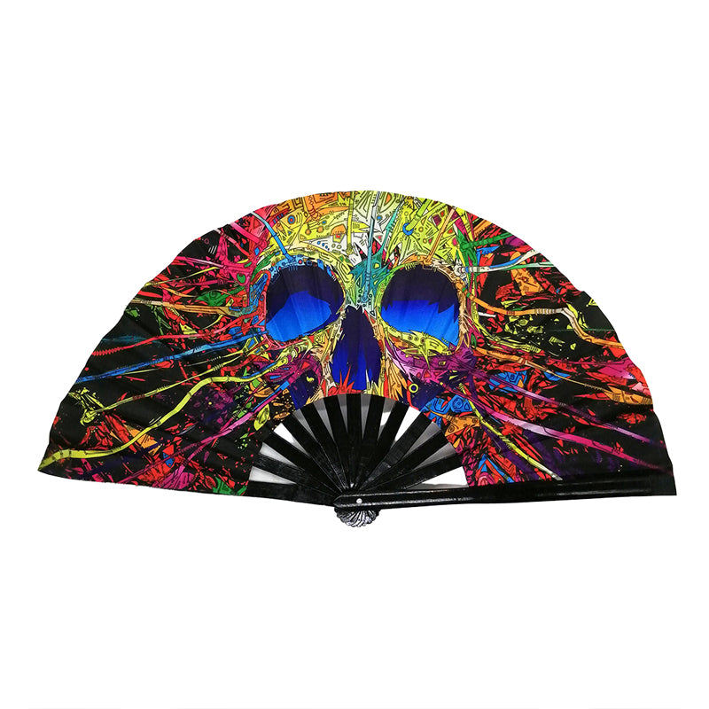 Pride and Party Hand Fan Acid Scull